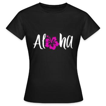 Aloha - T-shirt Femme - noir - Devant - AI Model Female 172 dark (172cm)