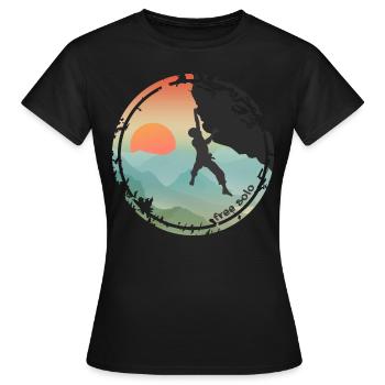 Climber free solo - T-shirt Femme - noir - Devant - AI Model Female 172 dark (172cm)