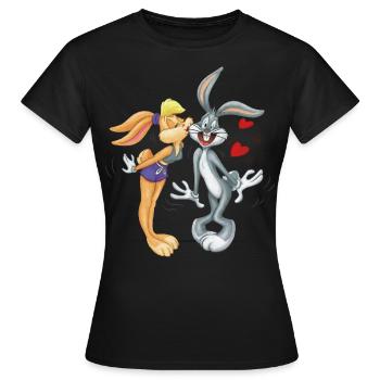 Looney Tunes Bugs Bunny et Lola amour - T-shirt Femme - noir - Devant - AI Model Female 172 dark (172cm)