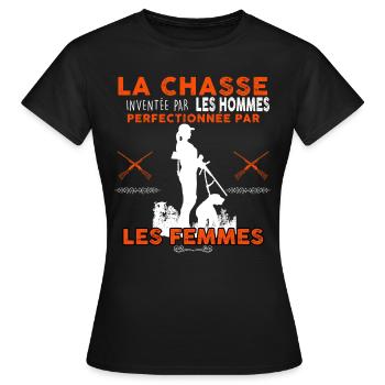 Chasseuse qui déchire - T-shirt Femme - noir - Devant - AI Model Female 172 dark (172cm)