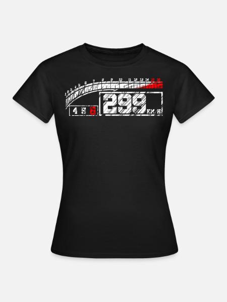 Motorrad Tacho 299km/h - Frauen T-Shirt - Schwarz