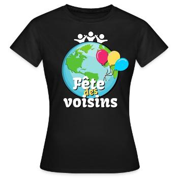 Fete Des Voisins Rencontrer Vos Voisins - T-shirt Femme - noir - Devant - AI Model Female 172 dark (172cm)