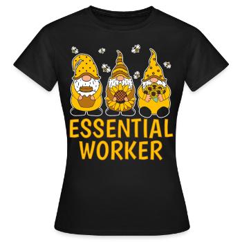 Essential Worker - Frauen T-Shirt - Schwarz - Vorne - AI Model Female 172 dark (172cm)