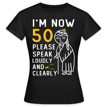 Femme 50ème anniversaire 50 ans B-Day - T-shirt Femme - noir - Devant - AI Model Female 172 dark (172cm)