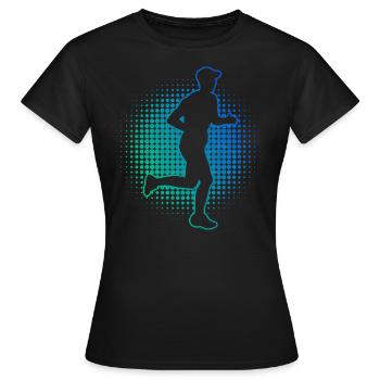 Marathon Running Jogging Hommes Femmes Marathoneuses - T-shirt Femme - noir - Devant - AI Model Female 172 dark (172cm)
