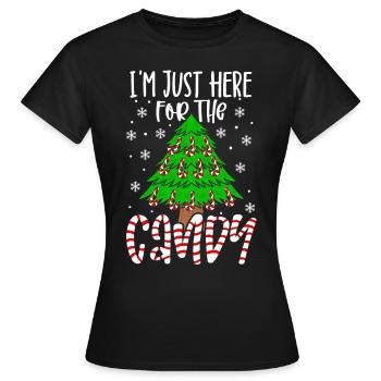 I'm Just Here For The Candy - Frauen T-Shirt - Schwarz - Vorne - AI Model Female 172 dark (172cm)