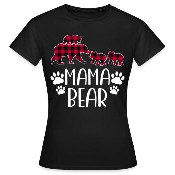 Mama Bear Drei Kinder - Frauen T-Shirt - Schwarz - Vorne - AI Model Female 172 dark (172cm)