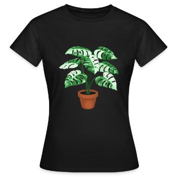 Variegated Monstera - Frauen T-Shirt - Schwarz - Vorne - AI Model Female 172 dark (172cm)