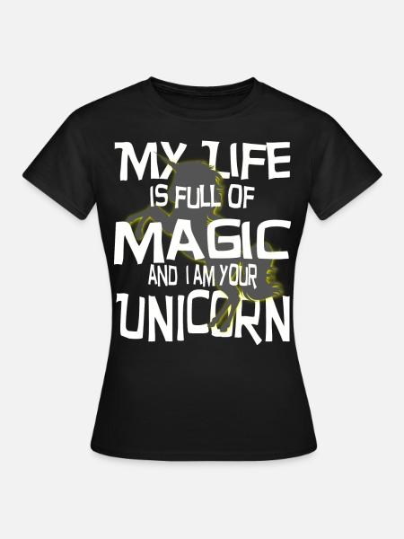 Das Einhorn Logo - Frauen T-Shirt - Schwarz