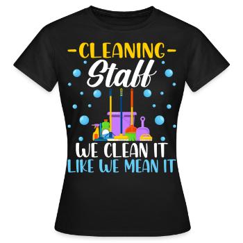 Cleaning Staff - Women's T-Shirt - black - Front - AI Model Female 172 dark (172cm)