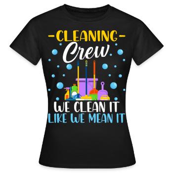 Cleaning Crew - Women's T-Shirt - black - Front - AI Model Female 172 dark (172cm)