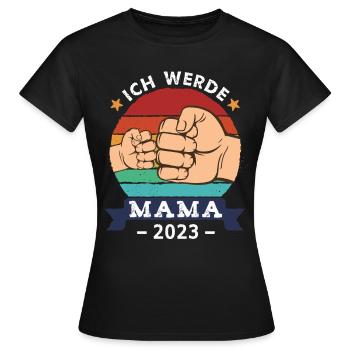 Ich werde Mama 2023 - Frauen T-Shirt - Schwarz - Vorne - AI Model Female 172 dark (172cm)