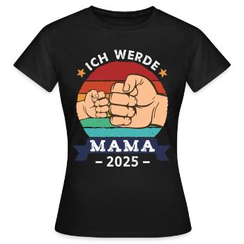 Ich werde Mama 2025 - Frauen T-Shirt - Schwarz - Vorne - AI Model Female 172 dark (172cm)