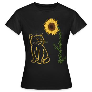 Meilleure sœur de chat de tous les temps - T-shirt Femme - noir - Devant - AI Model Female 172 dark (172cm)