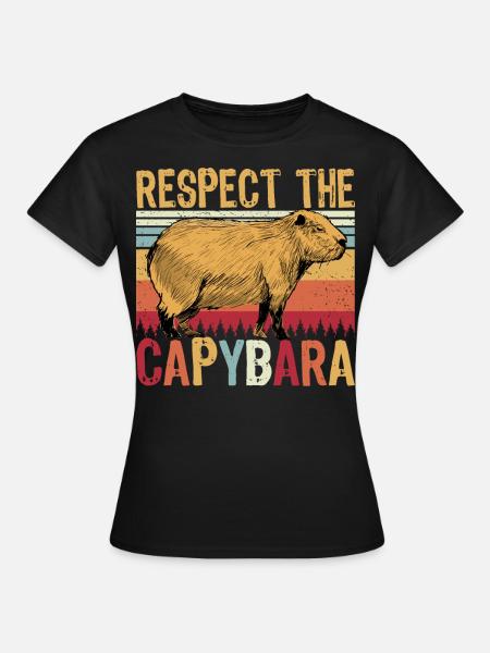 Respect The Capybara - Frauen T-Shirt - Schwarz