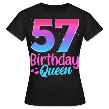 Birthday Queen 57 Geburtstag - Women's T-Shirt - black - Front - AI Model Female 172 dark (172cm)