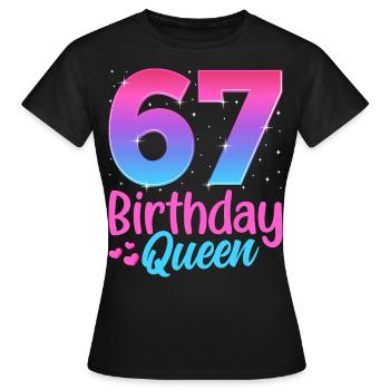 Anniversaire Queen 67 Geburtstag - T-shirt Femme - noir - Devant - AI Model Female 172 dark (172cm)