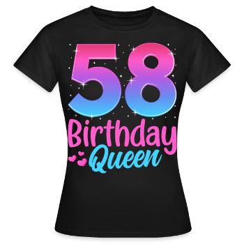 Birthday Queen 58 Geburtstag - Women's T-Shirt - black - Front - AI Model Female 172 dark (172cm)