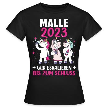 Malle 2023 - Frauen T-Shirt - Schwarz - Vorne - AI Model Female 172 dark (172cm)