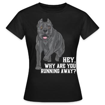 Why Are You Running Away - Women's T-Shirt - black - Front - AI Model Female 172 dark (172cm)