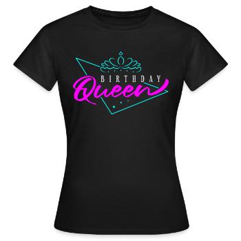Reine d’anniversaire - T-shirt Femme - noir - Devant - AI Model Female 172 dark (172cm)