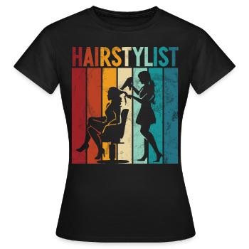 Coiffeur cool Saying Hair Whisperer Coiffeur - T-shirt Femme - noir - Devant - AI Model Female 172 dark (172cm)