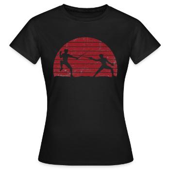 Escrime en duel d’escrime - T-shirt Femme - noir - Devant - AI Model Female 172 dark (172cm)