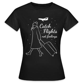 Prendre des vols, pas des sentiments - T-shirt Femme - noir - Devant - AI Model Female 172 dark (172cm)