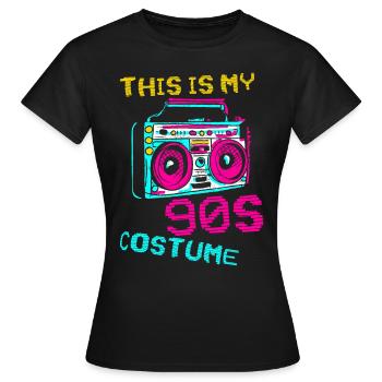 Dette er mit 90'er kostume - Dame-T-shirt - sort - Foran - AI Model Female 172 dark (172cm)
