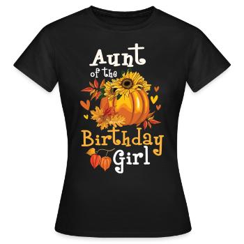 Tante de la fille d’anniversaire - T-shirt Femme - noir - Devant - AI Model Female 172 dark (172cm)