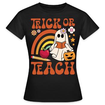 Trick ou Teach - T-shirt Femme - noir - Devant - AI Model Female 172 dark (172cm)