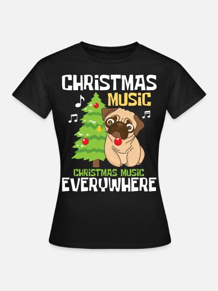 Christmas Music Everywhere - Frauen T-Shirt - Schwarz