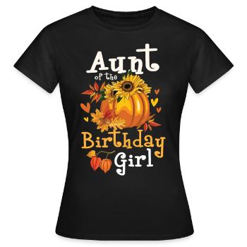 Tante de la fille d’anniversaire - T-shirt Femme - noir - Devant - AI Model Female 172 dark (172cm)