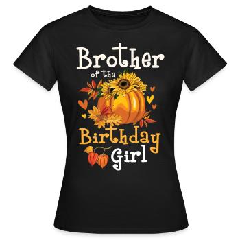 Frère de la fille d’anniversaire - T-shirt Femme - noir - Devant - AI Model Female 172 dark (172cm)