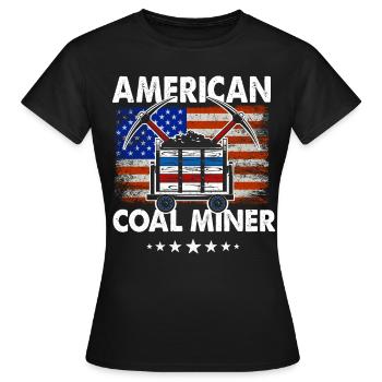 Mineur de charbon américain - T-shirt Femme - noir - Devant - AI Model Female 172 dark (172cm)