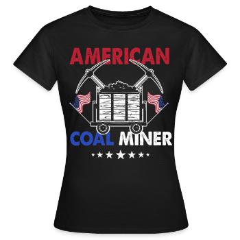Mineur de charbon américain - T-shirt Femme - noir - Devant - AI Model Female 172 dark (172cm)