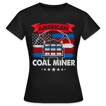 Mineur de charbon américain - T-shirt Femme - noir - Devant - AI Model Female 172 dark (172cm)