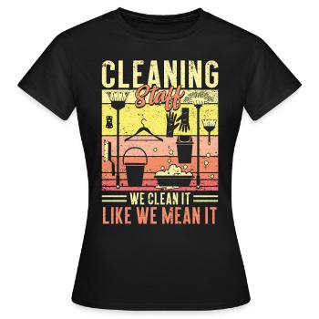 Cleaning Staff - Women's T-Shirt - black - Front - AI Model Female 172 dark (172cm)