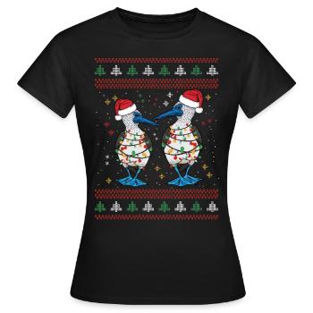 Weihnachten Blaufußtölpel Seevogel - Frauen T-Shirt - Schwarz - Vorne - AI Model Female 172 dark (172cm)