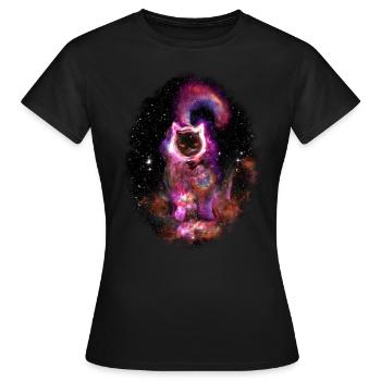 Das Schwarze Loch, bekannt als deine Katze - Frauen T-Shirt - Schwarz - Vorne - AI Model Female 172 dark (172cm)