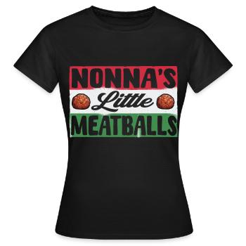 Nonna's Little Meatballs - Women's T-Shirt - black - Front - AI Model Female 172 dark (172cm)