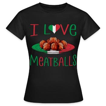J’adore les boulettes de viande - T-shirt Femme - noir - Devant - AI Model Female 172 dark (172cm)