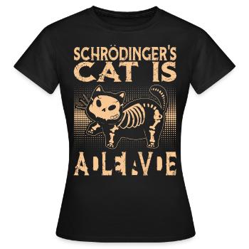 Le chat de Schrödinger est mort et vivant - T-shirt Femme - noir - Devant - AI Model Female 172 dark (172cm)