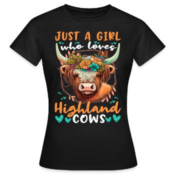Juste une fille qui aime les vaches - T-shirt Femme - noir - Devant - AI Model Female 172 dark (172cm)