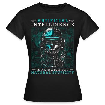 Intelligence artificielle Stupidité naturelle - T-shirt Femme - noir - Devant - AI Model Female 172 dark (172cm)