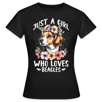 Just A Girl Who Loves Beagles - Frauen T-Shirt - Schwarz - Vorne - AI Model Female 172 dark (172cm)