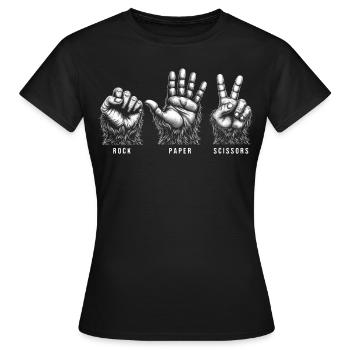 Rock Paper Scissors - Women's T-Shirt - black - Front - AI Model Female 172 dark (172cm)