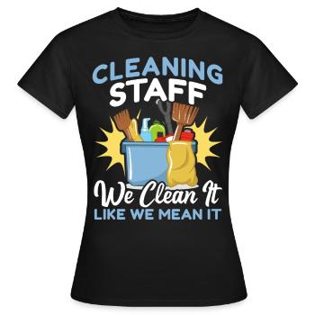 Cleaning Staff - Women's T-Shirt - black - Front - AI Model Female 172 dark (172cm)