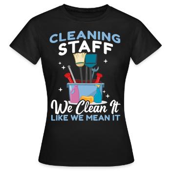 Cleaning Staff - Women's T-Shirt - black - Front - AI Model Female 172 dark (172cm)