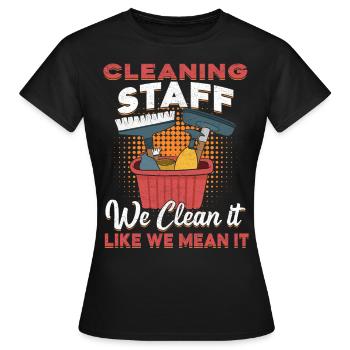 Cleaning Staff - Women's T-Shirt - black - Front - AI Model Female 172 dark (172cm)